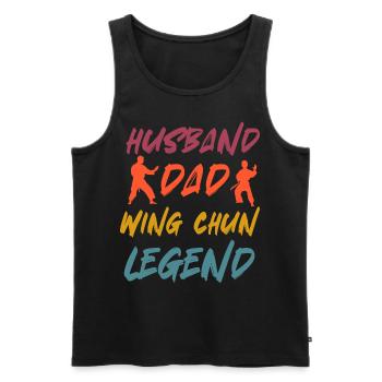Husband Dad Wing Chun Legend - Men's Premium Organic Tank Top - black - Front - Michal (187cm)