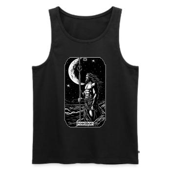 Poseidon Tarot Card Mythology Trident God Of Sea - Männer Premium Bio Tank Top - Schwarz - Vorne - Michal (187cm)