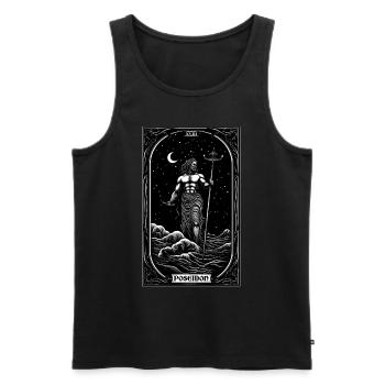 Poseidon Trident Tarot Card Greek Mythology Sea Go - Männer Premium Bio Tank Top - Schwarz - Vorne - AI Model Male 178 light (178cm)