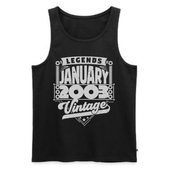 Vintage Birthday January 2003, January 2003. - Men's Premium Organic Tank Top - black - Front - Michal (187cm)