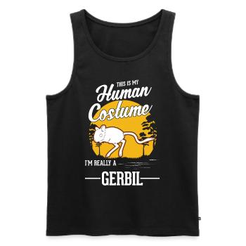 Gerbil Human Costume Rennmaus - Men's Premium Organic Tank Top - black - Front - Michal (187cm)