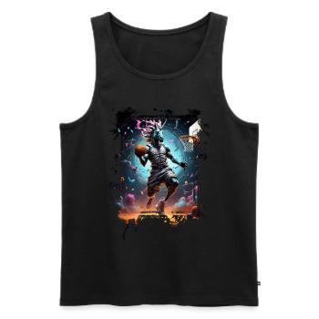 Basketball Unicorn Graffiti Splash - Men's Premium Organic Tank Top - black - Front - AI Model Male 178 light (178cm)