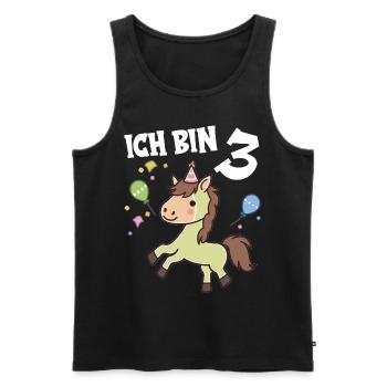 Ich bin 3 Jahre alt Pferde Pferd 3. Geburtstag - Männer Premium Bio Tank Top - Schwarz - Vorne - Michal (187cm)
