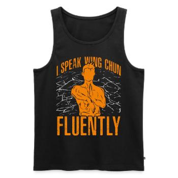 I speak Wing Chun fluently - Men's Premium Organic Tank Top - black - Front - Michal (187cm)