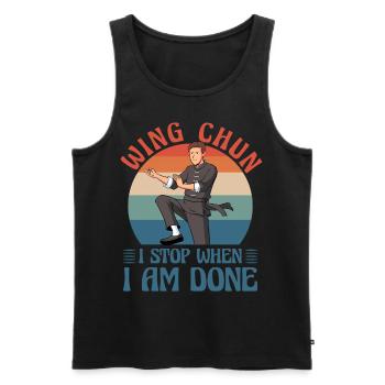Wing Chun I stop when I am done - Men's Premium Organic Tank Top - black - Front - Michal (187cm)
