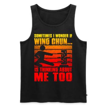 Sometimes I wonder if Wing Chun is thinking about - Men's Premium Organic Tank Top - black - Front - Michal (187cm)