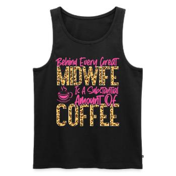 Nurse Midwife Birth Worker Coffee - Männer Premium Bio Tank Top - Schwarz - Vorne - Michal (187cm)