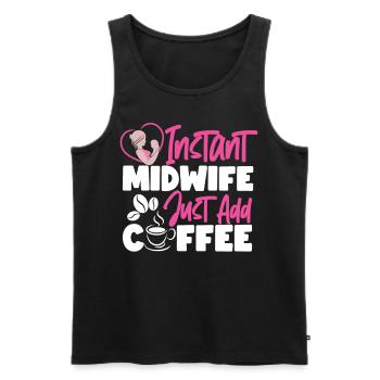 Nurse Midwife Birth Worker Coffee - Männer Premium Bio Tank Top - Schwarz - Vorne - Michal (187cm)