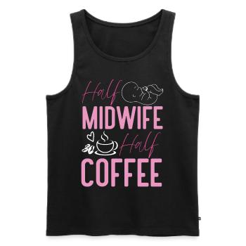 Nurse Midwife Birth Worker Coffee - Männer Premium Bio Tank Top - Schwarz - Vorne - Michal (187cm)