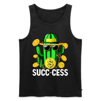 Lustiger Sukkulenten-Kaktus - Männer Premium Bio Tank Top - Schwarz - Vorne - AI Model Male 178 light (178cm)