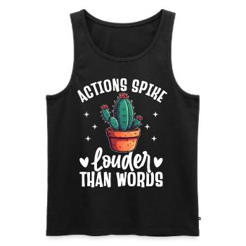 Funny Succulent Cactus - Men's Premium Organic Tank Top - black - Front - Michal (187cm)