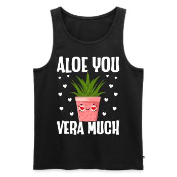 Drôle d’Aloe Vera succulent - Débardeur bio Premium Homme - noir - Devant - AI Model Male 178 light (178cm)