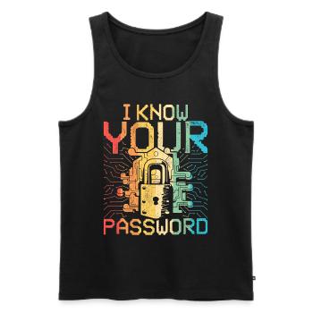 Ethical Hacker I Know Your Password - Männer Premium Bio Tank Top - Schwarz - Vorne - Michal (187cm)