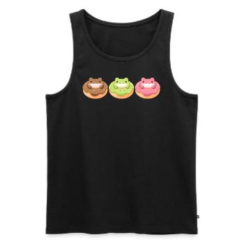Cute Frog Donuts Kawaii Anime Food Animal Donut Lo - Männer Premium Bio Tank Top - Schwarz - Vorne - Michal (187cm)