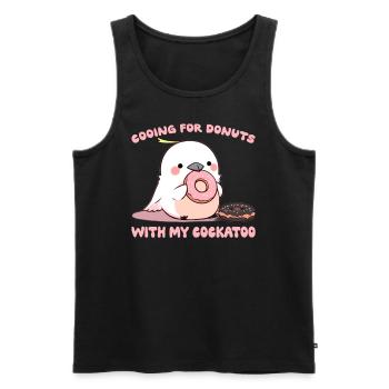 Cooing For Donuts With My Cockatoo Cute Bird Donut - Männer Premium Bio Tank Top - Schwarz - Vorne - AI Model Male 178 light (178cm)