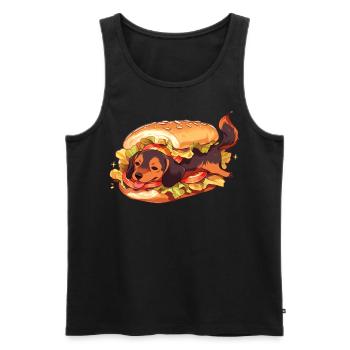 Cute Dachshund Hotdog Sandwich Cute Food Animal Do - Männer Premium Bio Tank Top - Schwarz - Vorne - Michal (187cm)