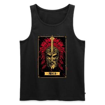 Ares Greek God Mythical Pantheon Tarot Card - Männer Premium Bio Tank Top - Schwarz - Vorne - Michal (187cm)