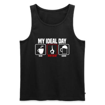 Ma journée parfaite Yoga Yogi - Débardeur bio Premium Homme - noir - Devant - Michal (187cm)