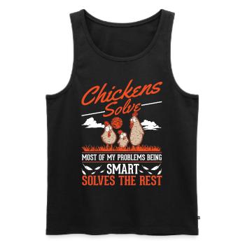 Chickens Chicken Breeding Chicken Farmer - Men's Premium Organic Tank Top - black - Front - AI Model Male 178 light (178cm)
