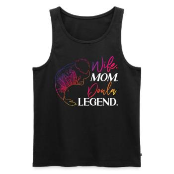 Doula accoucheuse maman femme. Maman. - Débardeur bio Premium Homme - noir - Devant - Michal (187cm)