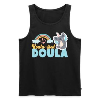 Doula accoucheuse Koala - Débardeur bio Premium Homme - noir - Devant - Michal (187cm)