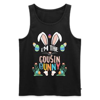 I'm The Cousin Bunny - Männer Premium Bio Tank Top - Schwarz - Vorne - Michal (187cm)