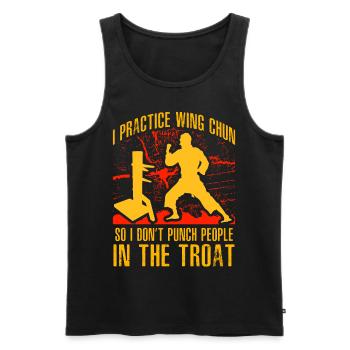 Ich übe Wing Chun, damit ich die Leute nicht einschlage - Männer Premium Bio Tank Top - Schwarz - Vorne - AI Model Male 178 light (178cm)
