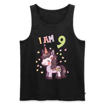J'ai 9 ans Chevaux Cheval 9ème anniversaire - Débardeur bio Premium Homme - noir - Devant - Michal (187cm)