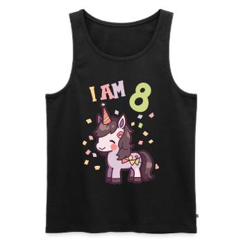 I'm 8 years old Horses Horse 8th birthday - Men's Premium Organic Tank Top - black - Front - Michal (187cm)