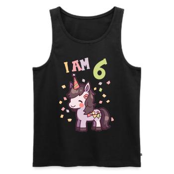 J'ai 6 ans Chevaux Cheval 6ème anniversaire - Débardeur bio Premium Homme - noir - Devant - Michal (187cm)