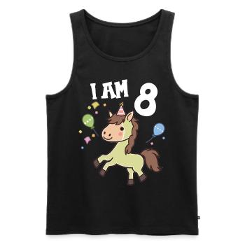 I'm 8 years old Horses Horse 8th birthday - Men's Premium Organic Tank Top - black - Front - Michal (187cm)
