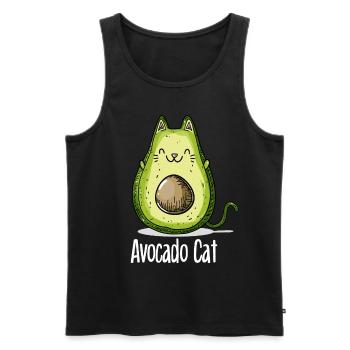 Avocado Cat Cats Vegetarian Gift - Men's Premium Organic Tank Top - black - Front - Michal (187cm)