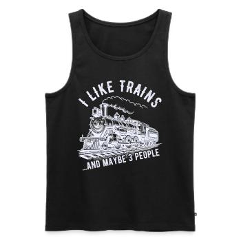 Zug Lokomotive Eisenbahn Zugführer Lokführer - Männer Premium Bio Tank Top - Schwarz - Vorne - AI Model Male 178 light (178cm)