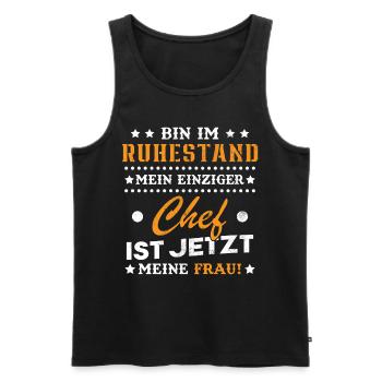 Ich bin im Ruhestand Rentner 2024 2025 2026 - Männer Premium Bio Tank Top - Schwarz - Vorne - Michal (187cm)