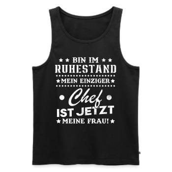 Ich bin im Ruhestand Rentner 2024 2025 2026 - Männer Premium Bio Tank Top - Schwarz - Vorne - Michal (187cm)