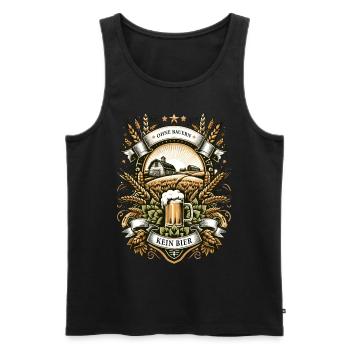 Bauernhof-Bierfreude Hopfen und Malz Landwirt - Männer Premium Bio Tank Top - Schwarz - Vorne - AI Model Male 178 light (178cm)