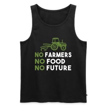 Démo de l’agriculteur Pas d’agriculteurs Pas de nourriture Pas d’avenir Agriculteur - Débardeur bio Premium Homme - noir - Devant - AI Model Male 178 light (178cm)