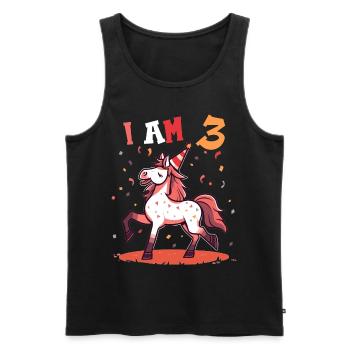 J'ai 3 ans Chevaux Cheval 3ème anniversaire - Débardeur bio Premium Homme - noir - Devant - AI Model Male 178 light (178cm)