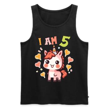 I'm 5 years old Horses Horse 5th birthday - Men's Premium Organic Tank Top - black - Front - Michal (187cm)
