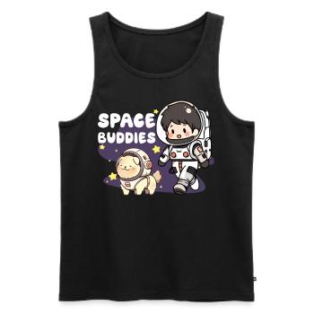 Space Buddies Kawaii Astronaut With Dog Galaxy Exp - Männer Premium Bio Tank Top - Schwarz - Vorne - Michal (187cm)