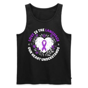 Floral Heart Love Language Alzheimer's Awareness R - Männer Premium Bio Tank Top - Schwarz - Vorne - Michal (187cm)