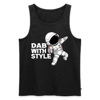 Dab With Style Funny Dabbing Cute Astronaut Outer - Männer Premium Bio Tank Top - Schwarz - Vorne - AI Model Male 178 light (178cm)
