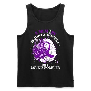 Inspirational Memories Quote Floral Brain Dementia - Männer Premium Bio Tank Top - Schwarz - Vorne - Michal (187cm)