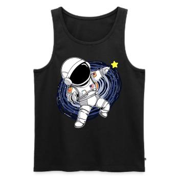 Funny Dabbing Astronaut Outer Space Milky Way Gala - Männer Premium Bio Tank Top - Schwarz - Vorne - Michal (187cm)