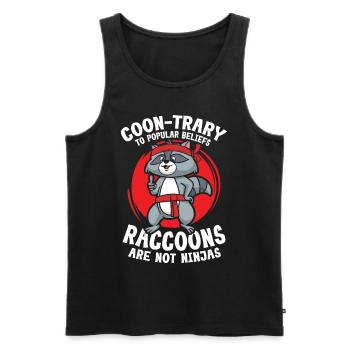 Coon-Trary To Popular Raccoons Are Not Ninjas - Männer Premium Bio Tank Top - Schwarz - Vorne - AI Model Male 178 light (178cm)