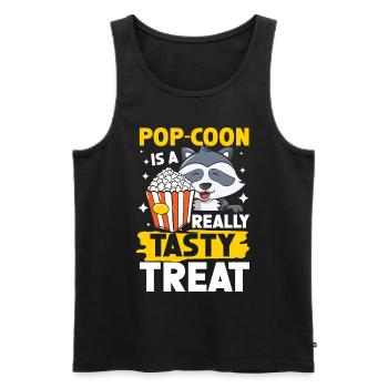 Pop-Coon is a Really Tasty Treat Waschbär - Männer Premium Bio Tank Top - Schwarz - Vorne - Michal (187cm)