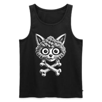 Pirate Cat: T-Shirt for Bold Animal Welfare Rebels - Men's Premium Organic Tank Top - black - Front - Michal (187cm)
