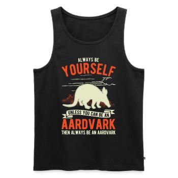 Soyez toujours vous-même, Aardvark Erdferkel - Débardeur bio Premium Homme - noir - Devant - Michal (187cm)