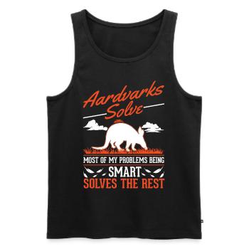 Erdferkel Geschenk Aardvark - Männer Premium Bio Tank Top - Schwarz - Vorne - AI Model Male 178 light (178cm)