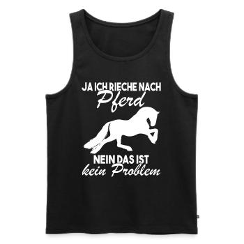Ja ich rieche nach Pferd Nein das ist kein - Männer Premium Bio Tank Top - Schwarz - Vorne - Michal (187cm)